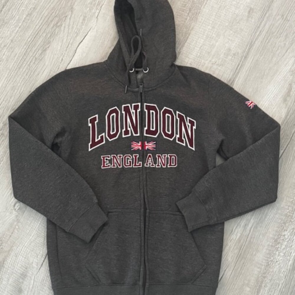LONDON Zip Up Sweatshirt - Size Medium